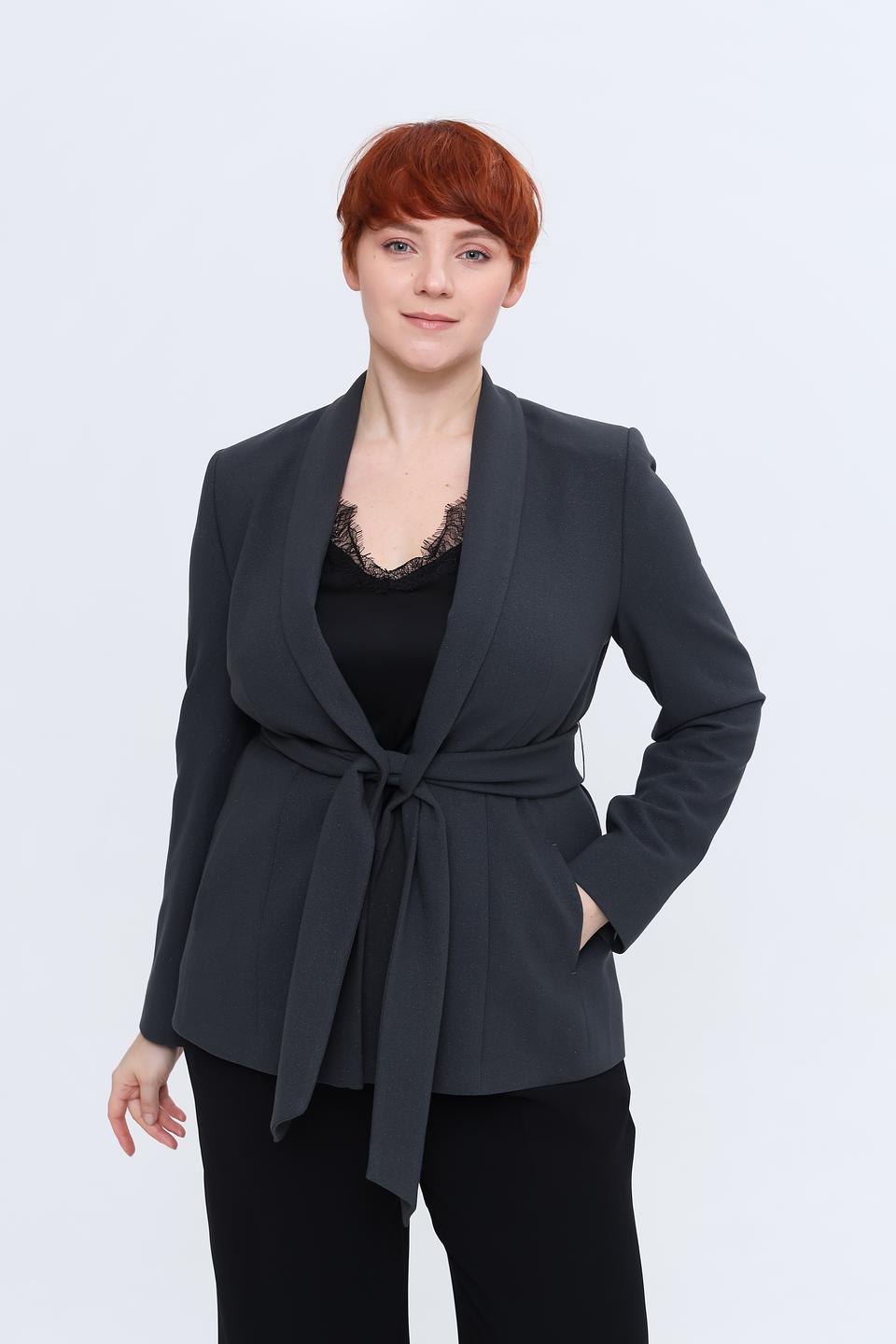 Жакет Taifun с поясом графитовый