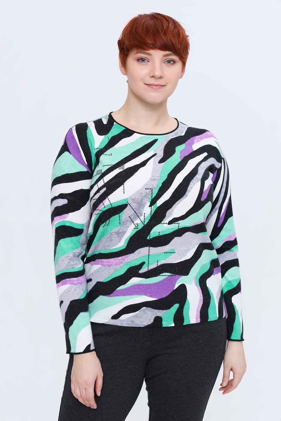 Пуловер Rabe collection зелёный принт