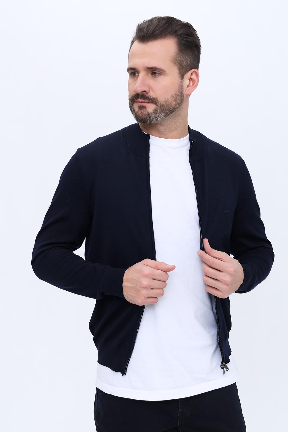 Кардиган Boss Black тёмно-синий