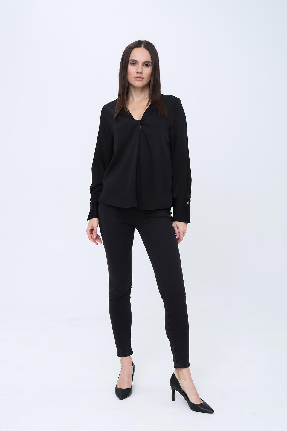 Блуза Boss Black с завязкой чёрная