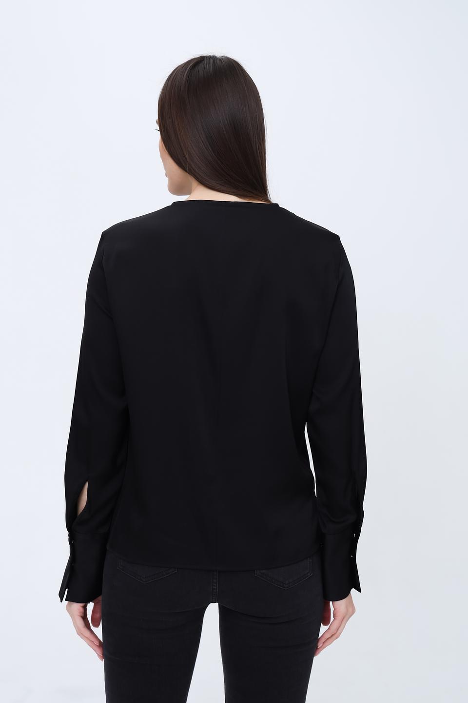 Блуза Boss Black с завязкой чёрная