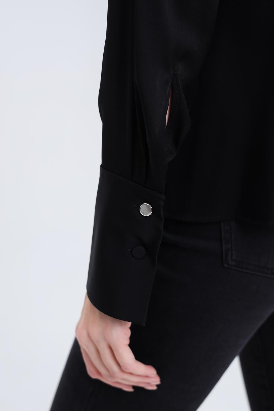 Блуза Boss Black с завязкой чёрная