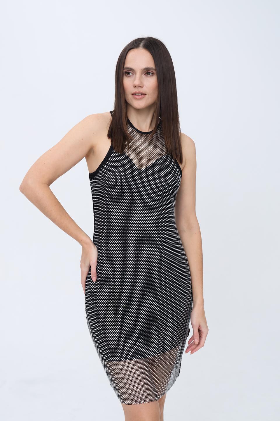 Платье Hugo жен. с пайетками чёрное