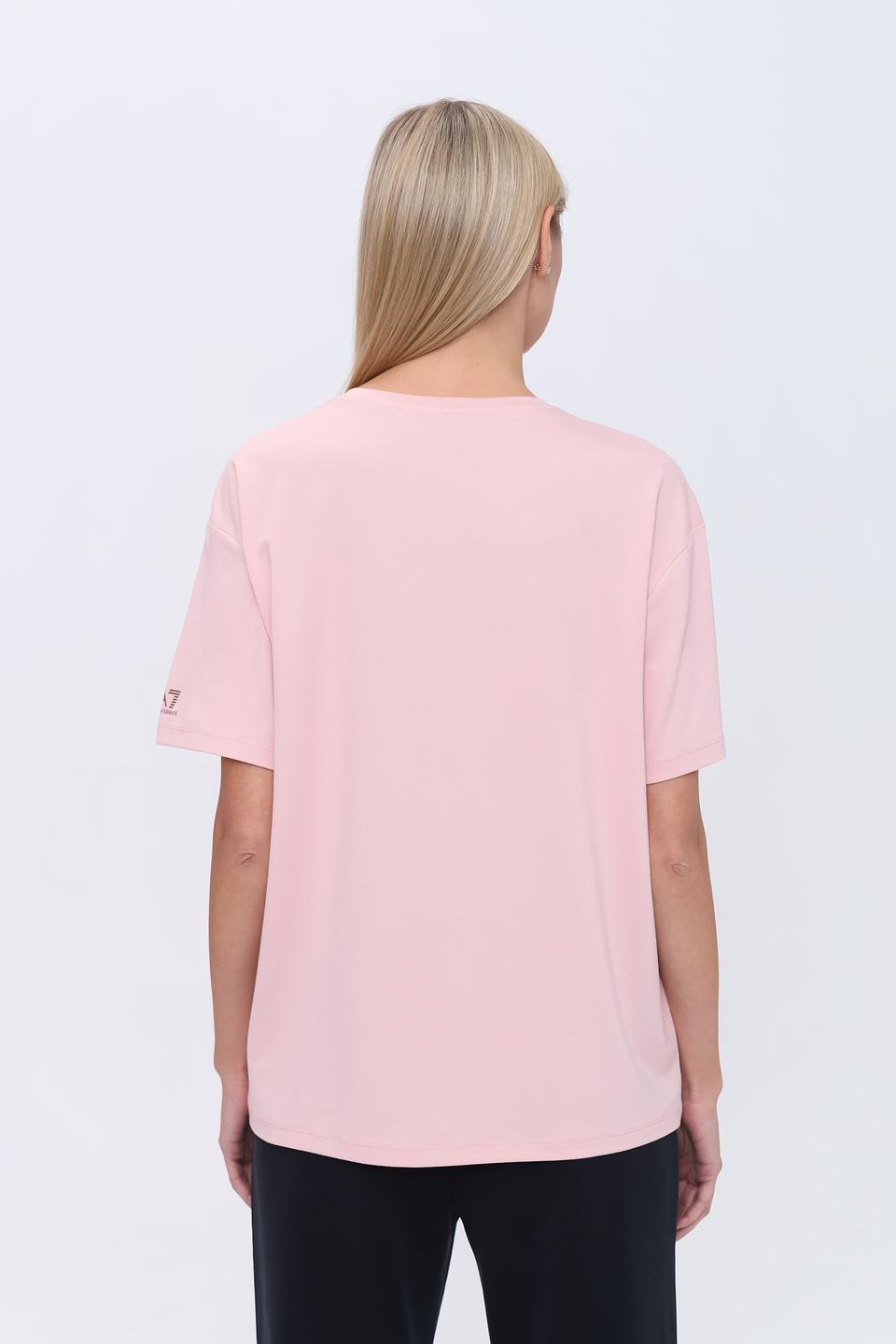 Футболка EA7 женская розовая оверсайз