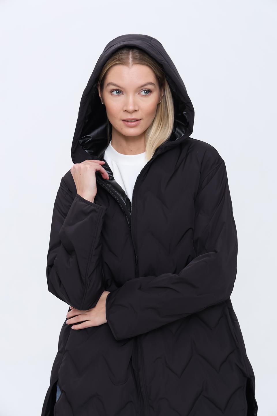 Пальто Emporio Armani стеганое чёрное