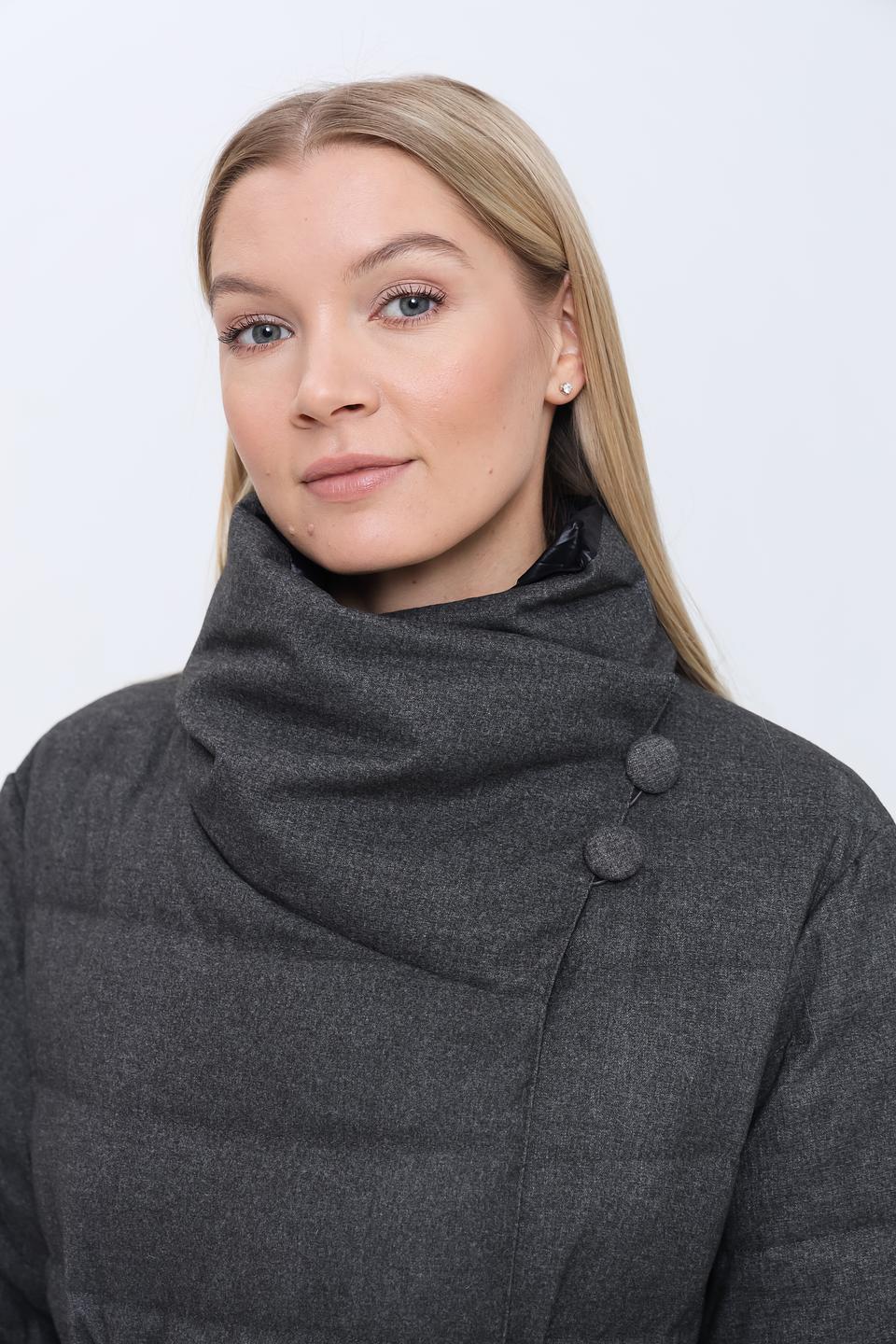 Пальто Emporio Armani стеганое серое