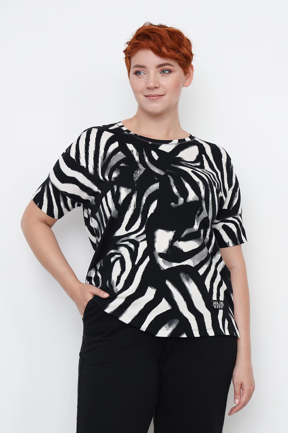Футболка Lecomte принт зебра