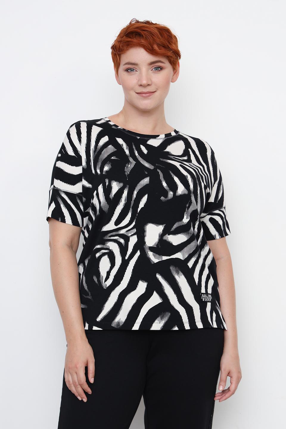 Футболка Lecomte принт зебра