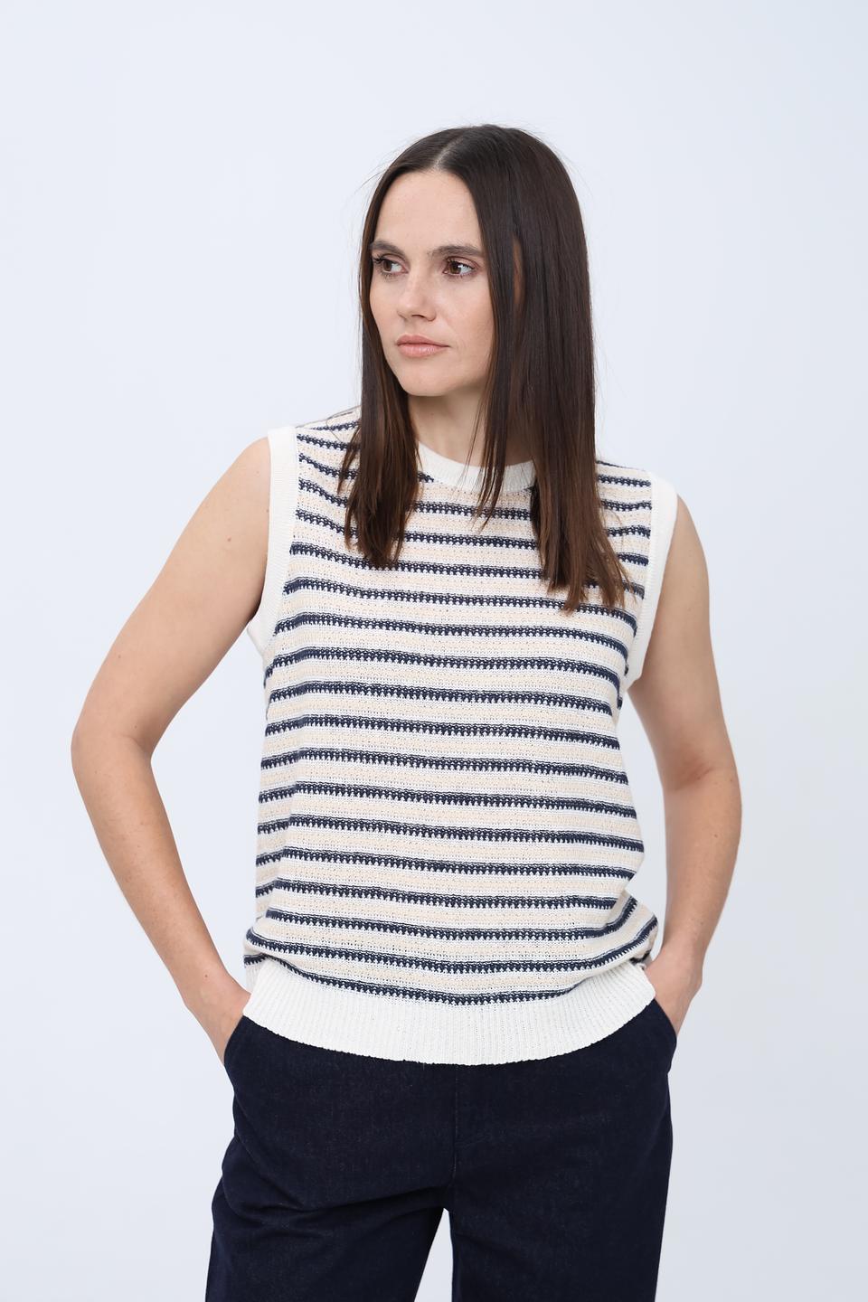 Джемпер Just Valeri в полоску бежевый