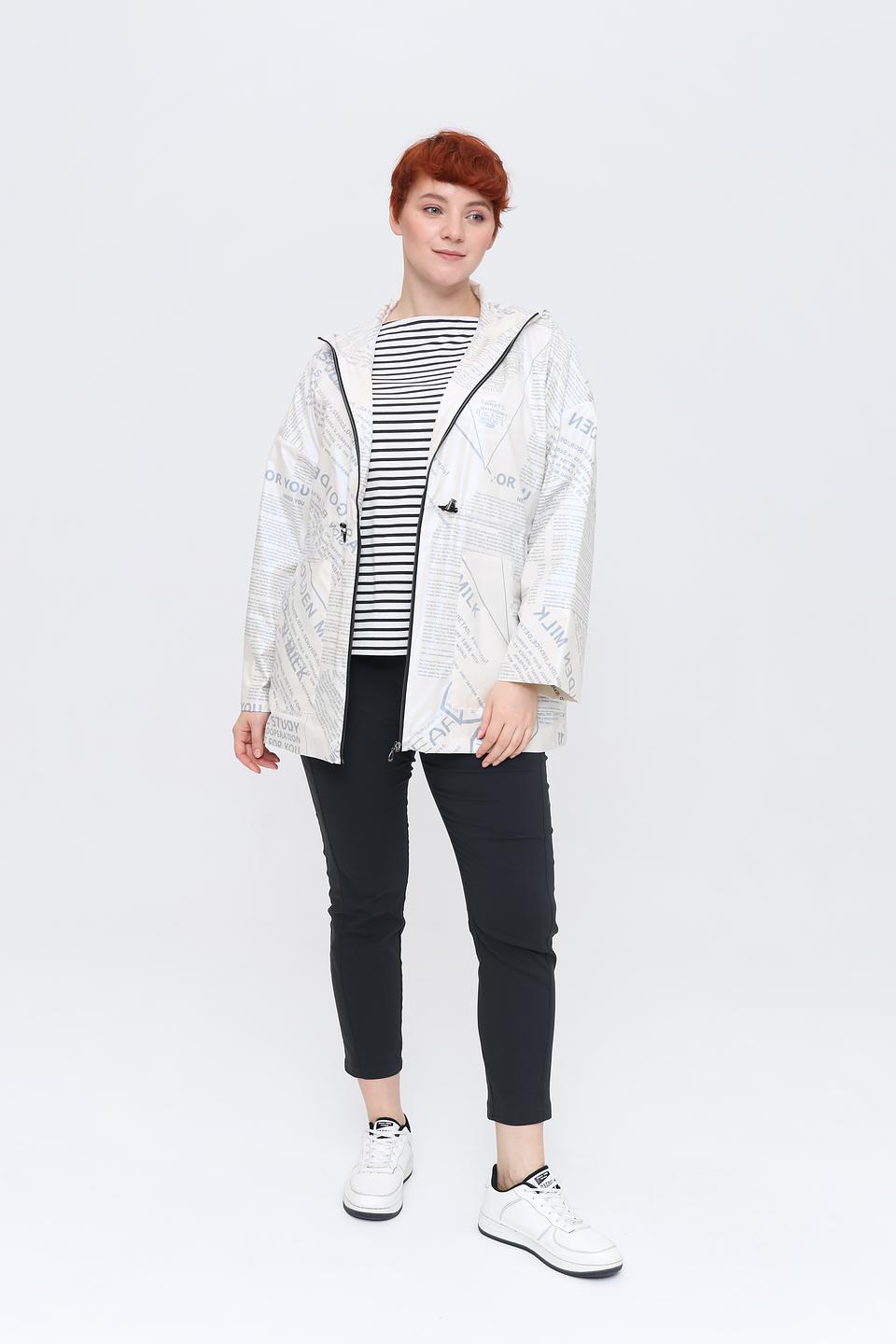 Ветровка Beatris с газетным принтом