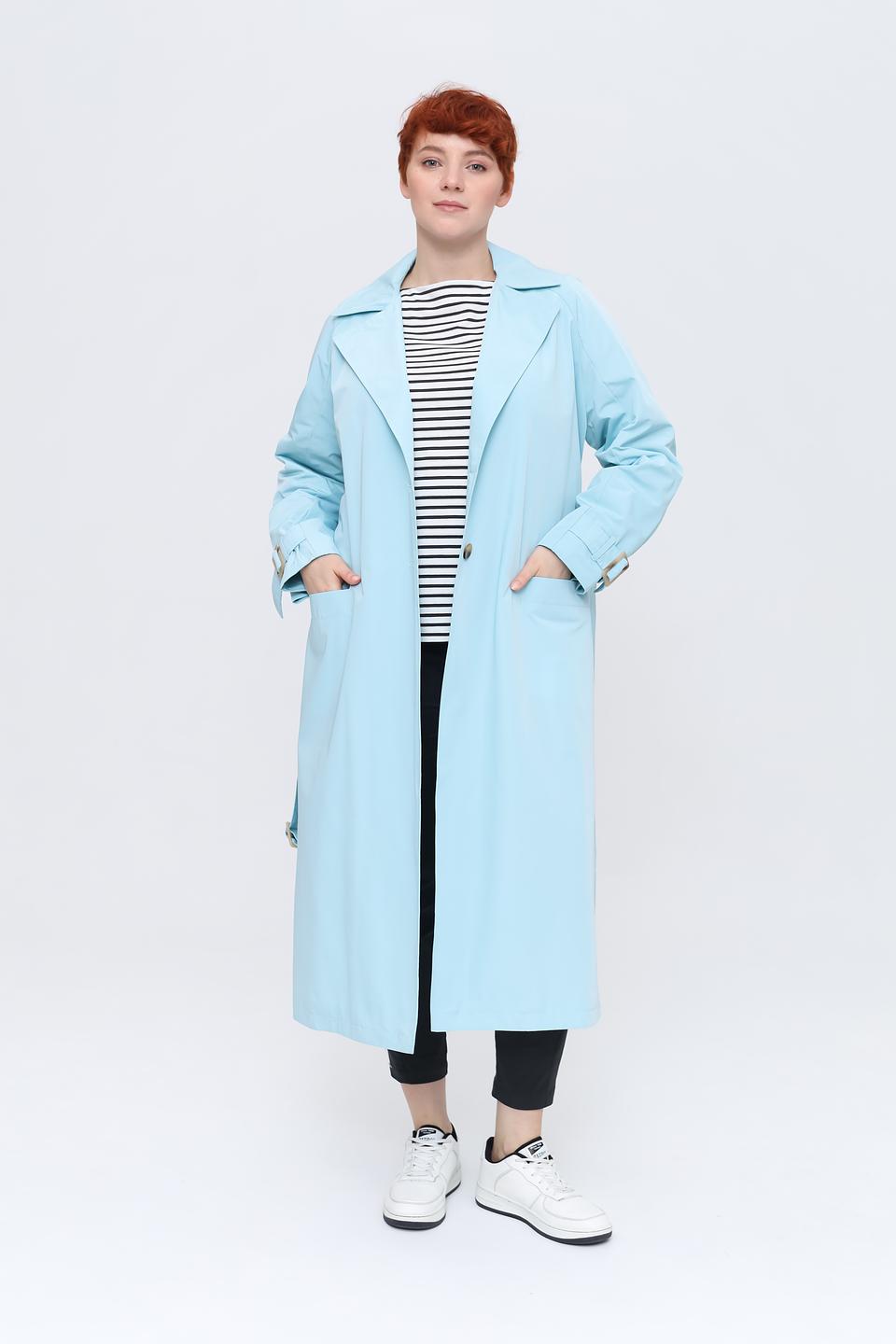 Плащ Beatris голубой приталенный