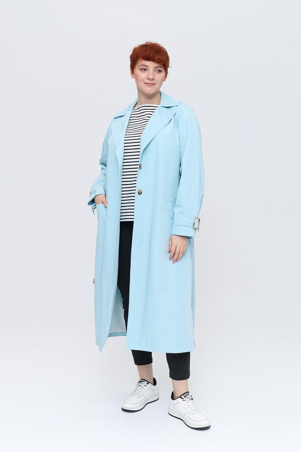 Плащ Beatris голубой приталенный