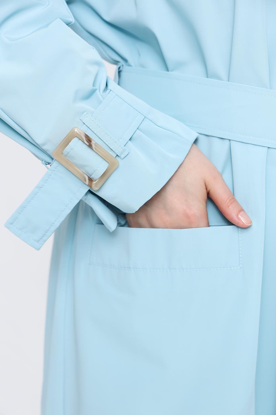 Плащ Beatris голубой приталенный