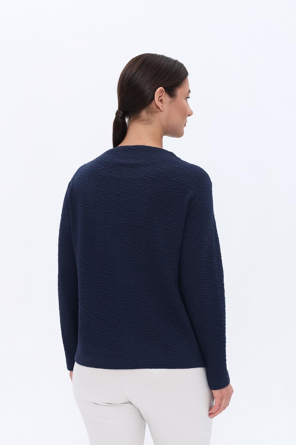 Пуловер Rabe collection тёмно-синий с вышивкой