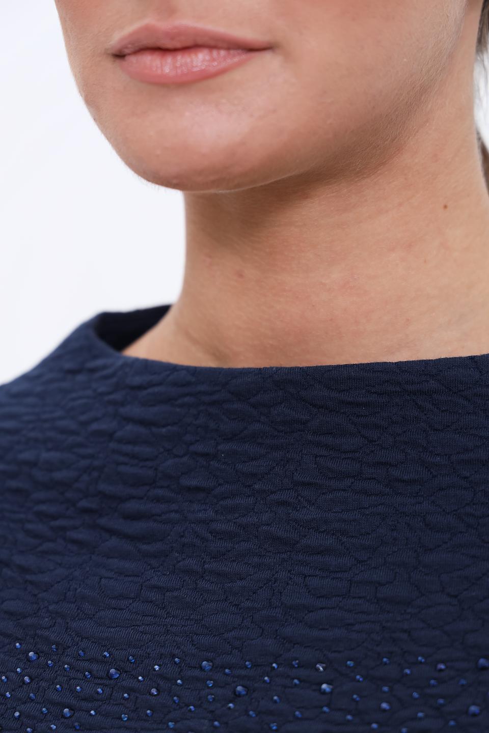 Пуловер Rabe collection тёмно-синий с вышивкой