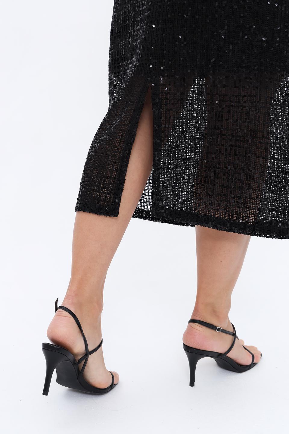 Юбка Lecomte с пайетками черная