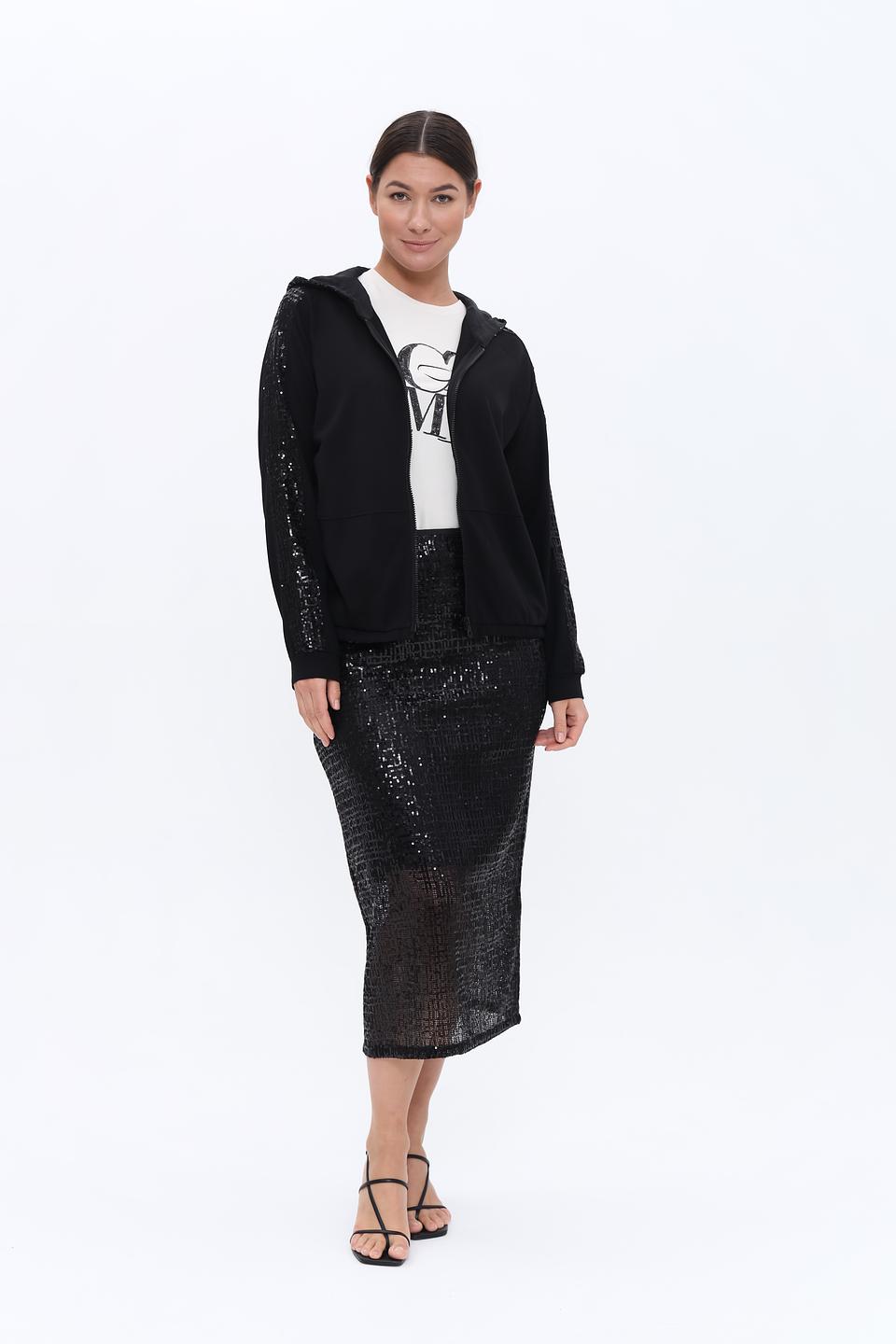 Жакет Lecomte с пайетками чёрный