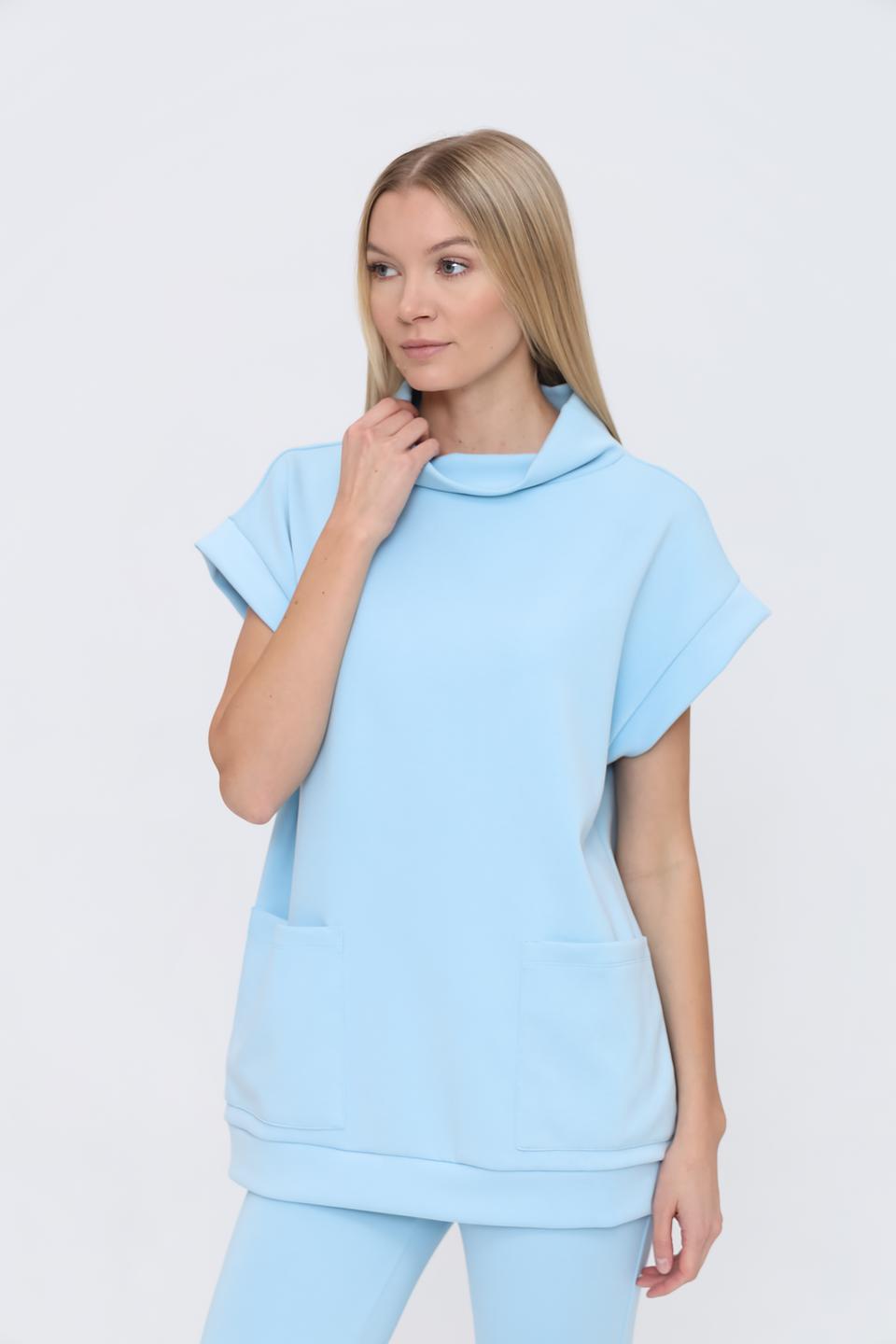 Жилет Beatris голубой с капюшоном