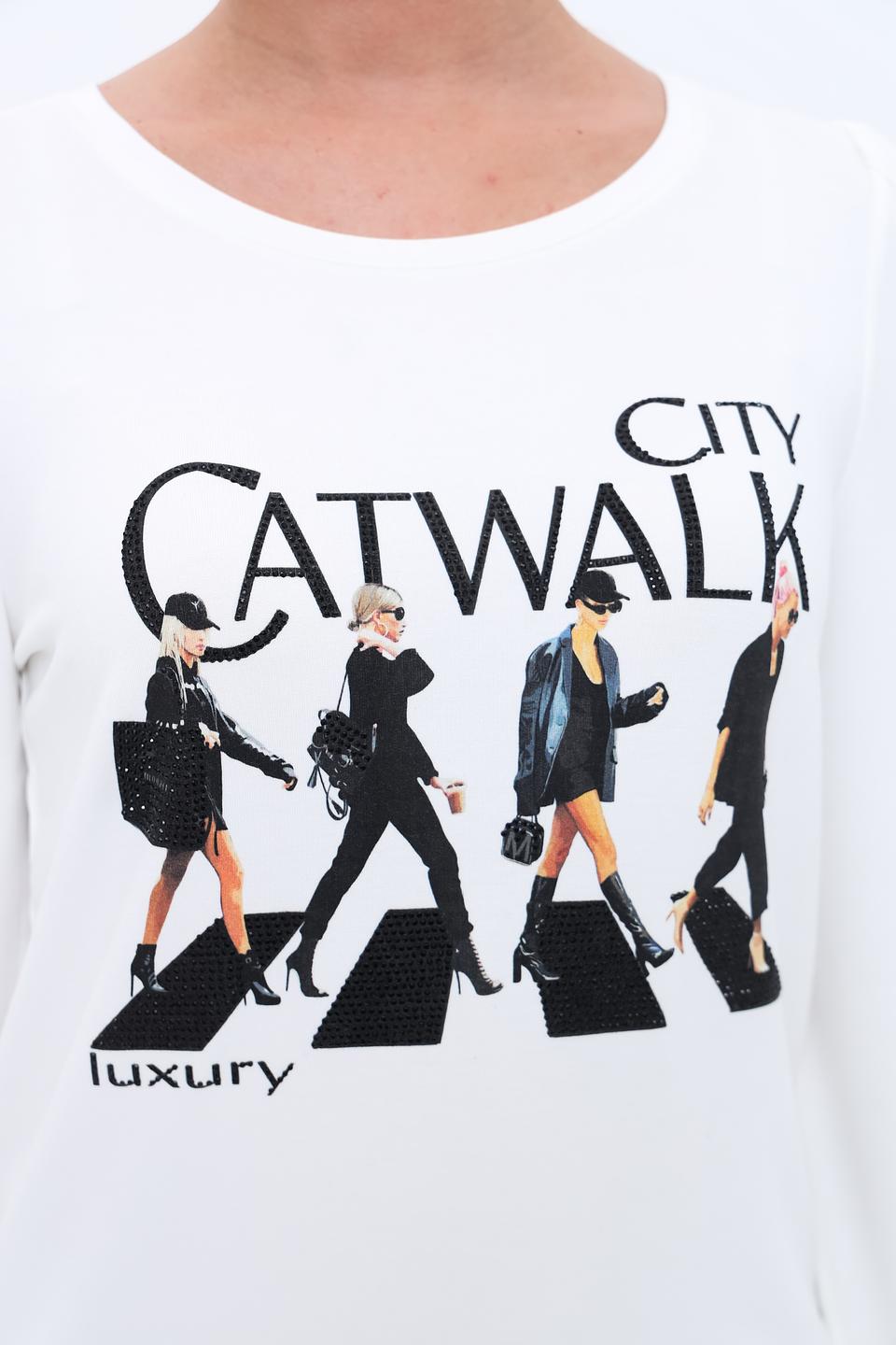 Лонгслив Monari с принтом Catwalk белый