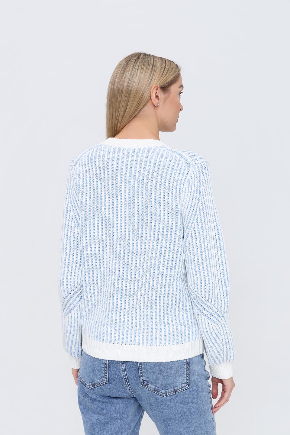 Пуловер Oui в полоску голубой