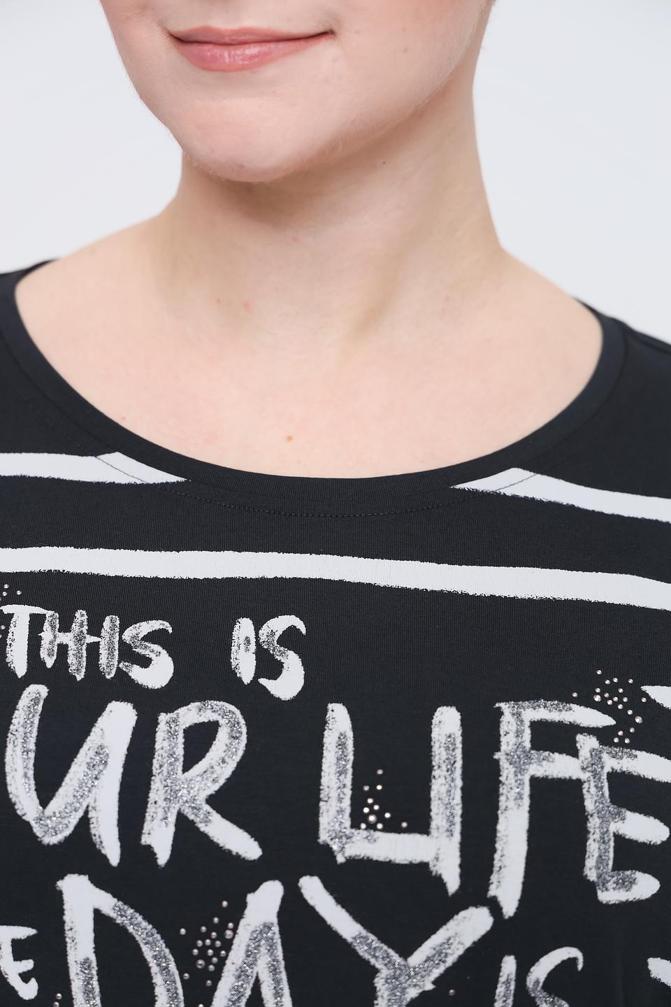 Футболка Via Appia с принтом чёрная