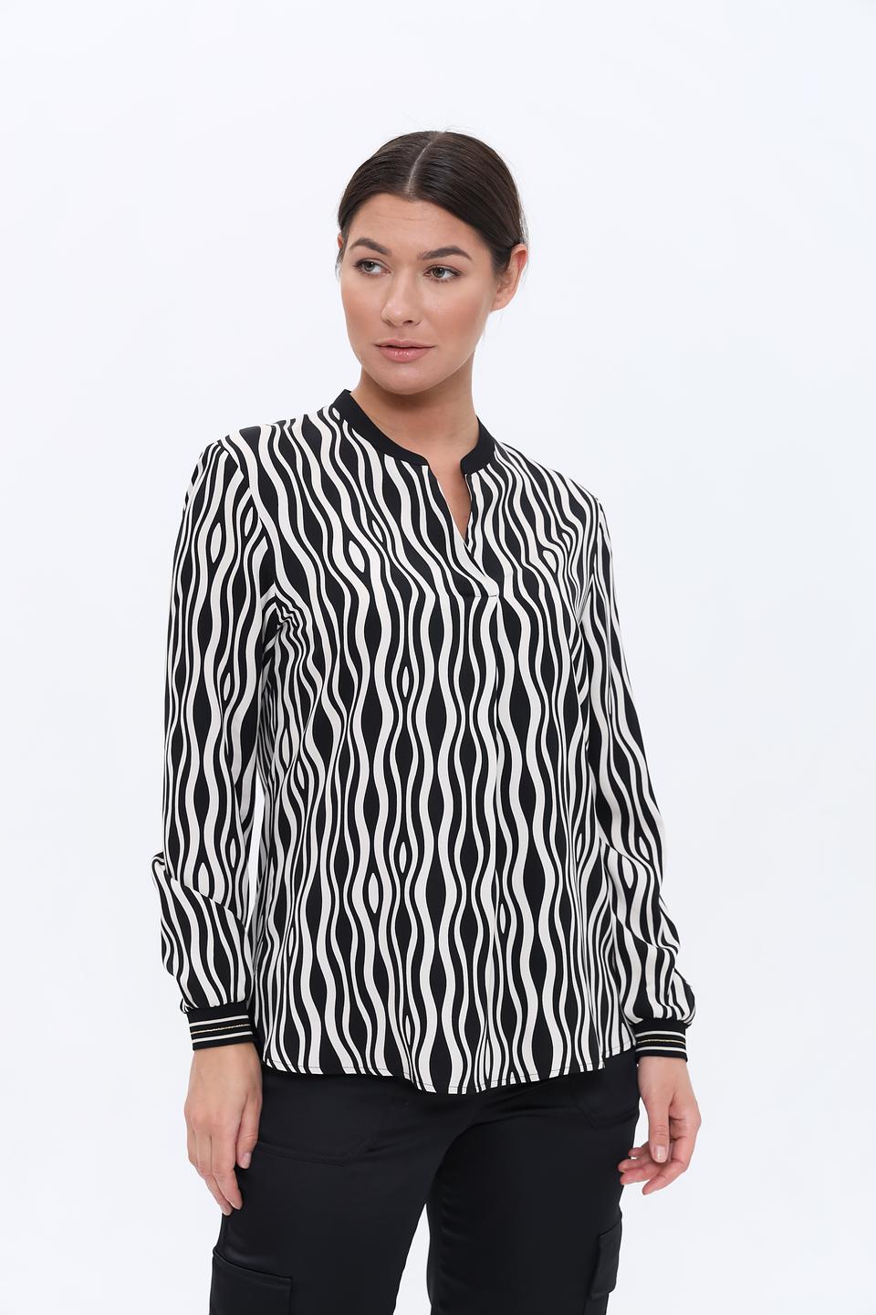 Блуза Bianca с волнистым принтом