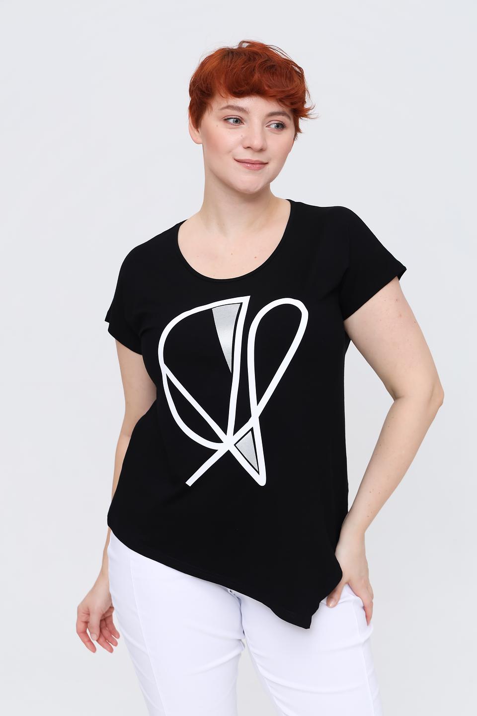 Футболка Doris Streich с принтом чёрная