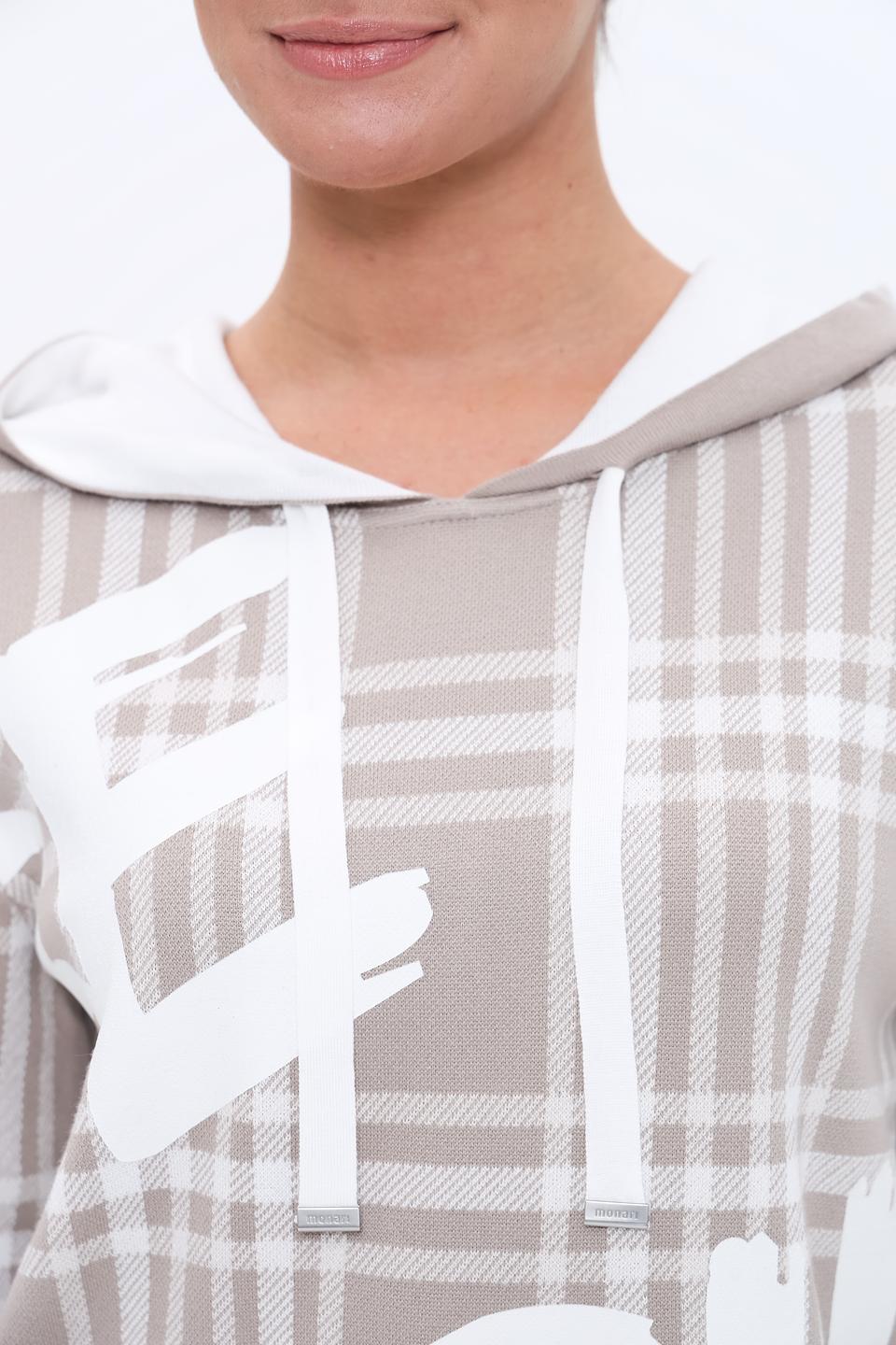 Пуловер Monari в клетку с капюшоном