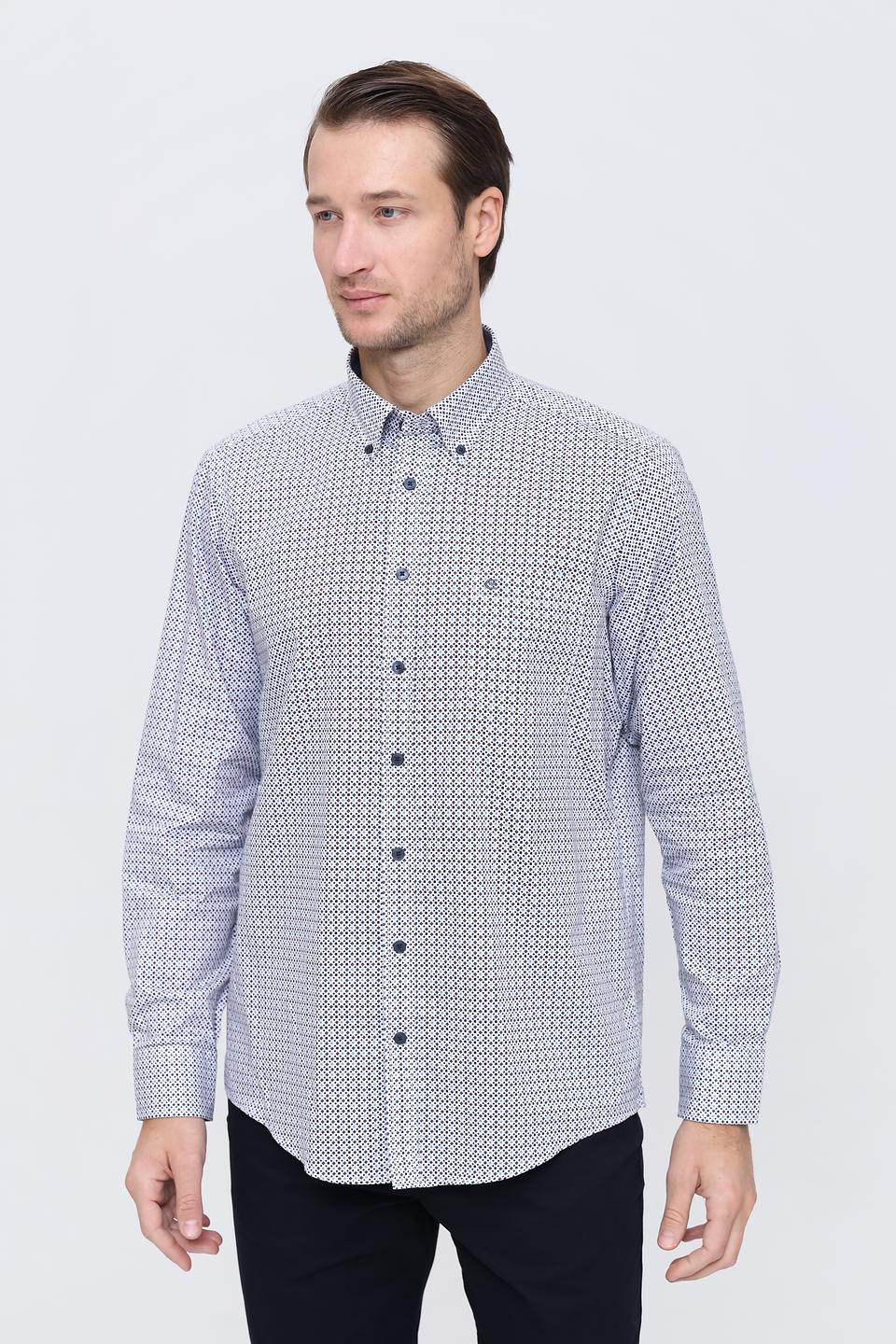 Рубашка Casa Moda с принтом голубой