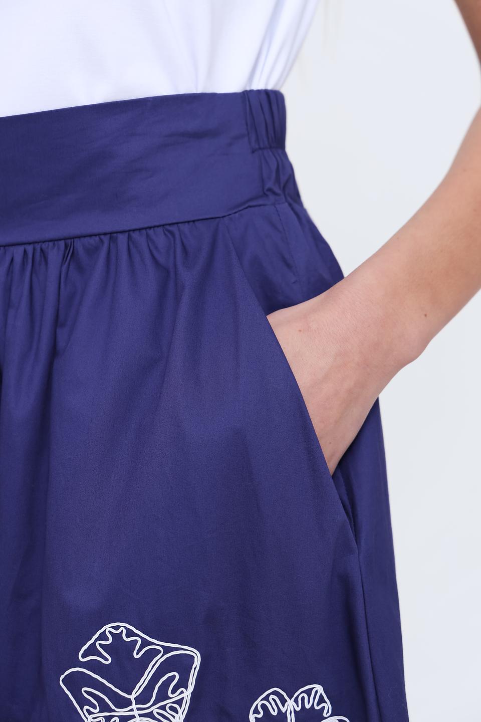 Юбка Pezzo с вышивкой синяя