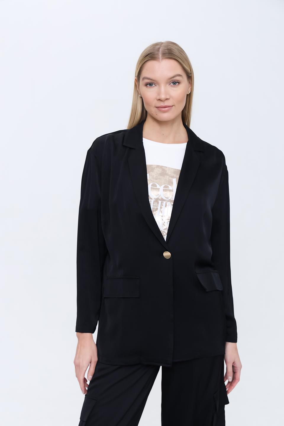 Жакет Just Valeri чёрный оверсайз