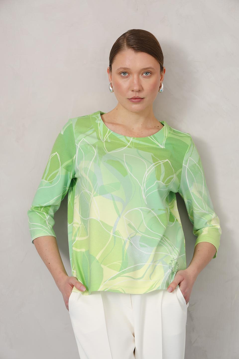 Пуловер Olsen с листьями лайм