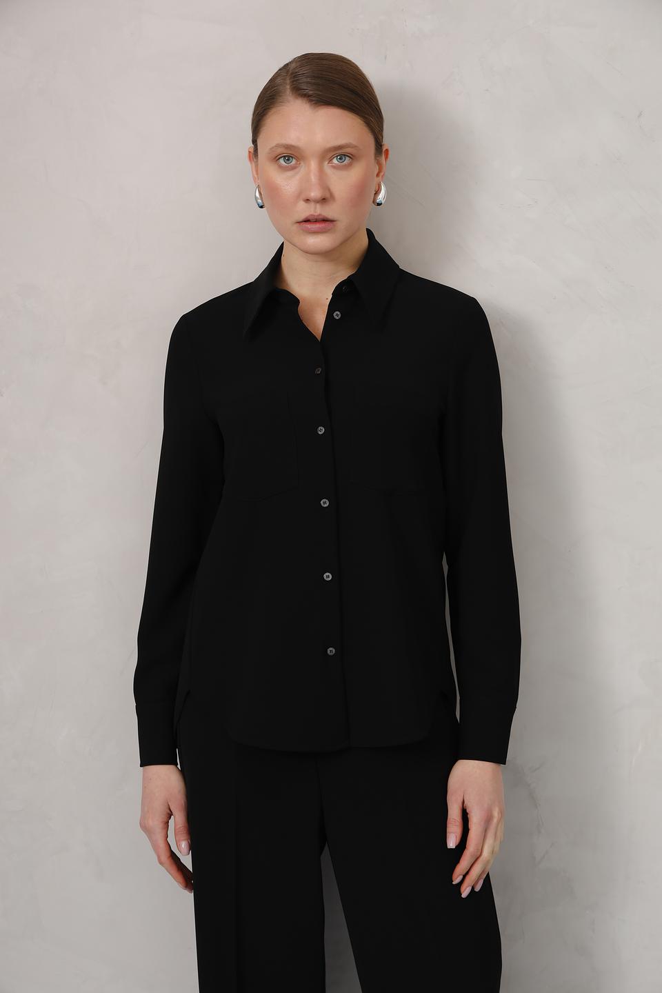 Рубашка Luisa Cerano чёрная с длинным рукавом