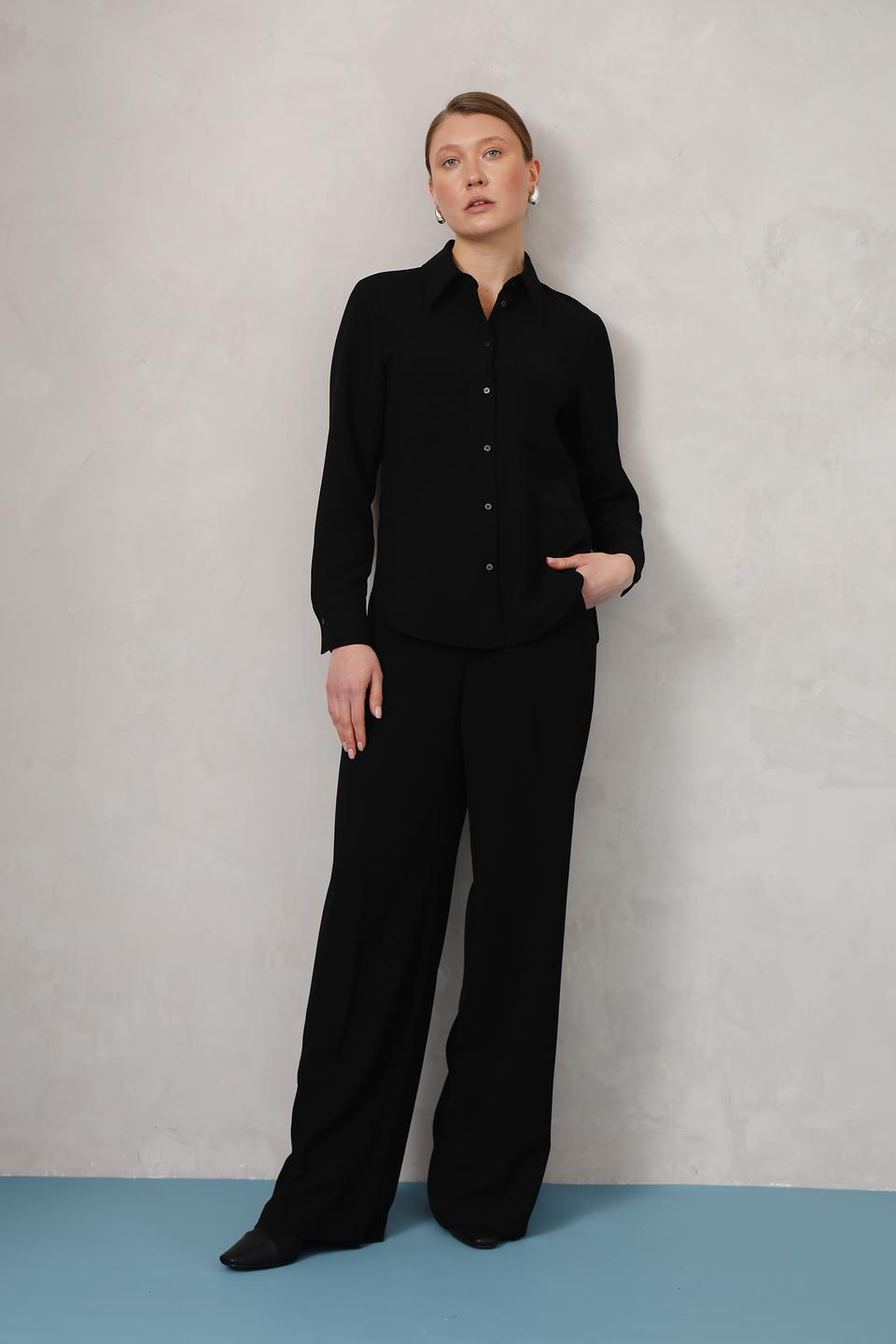 Рубашка Luisa Cerano чёрная с длинным рукавом