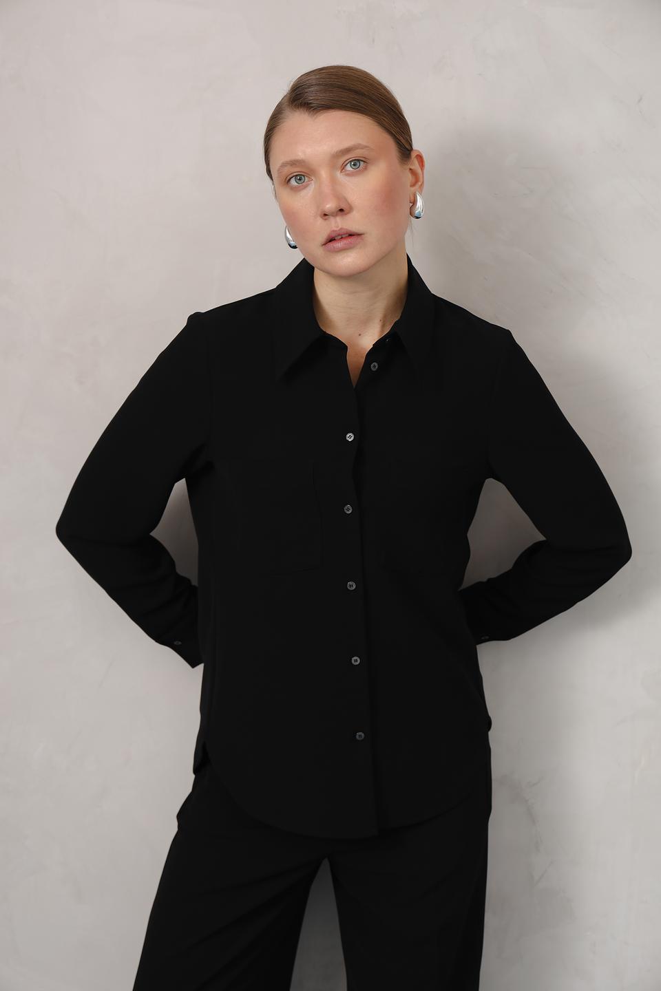 Рубашка Luisa Cerano чёрная с длинным рукавом