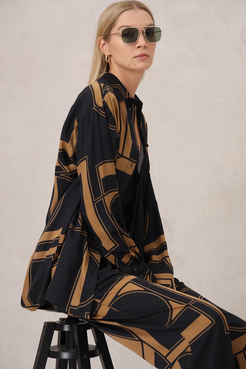 Блуза Marc O Polo в полоску чёрная