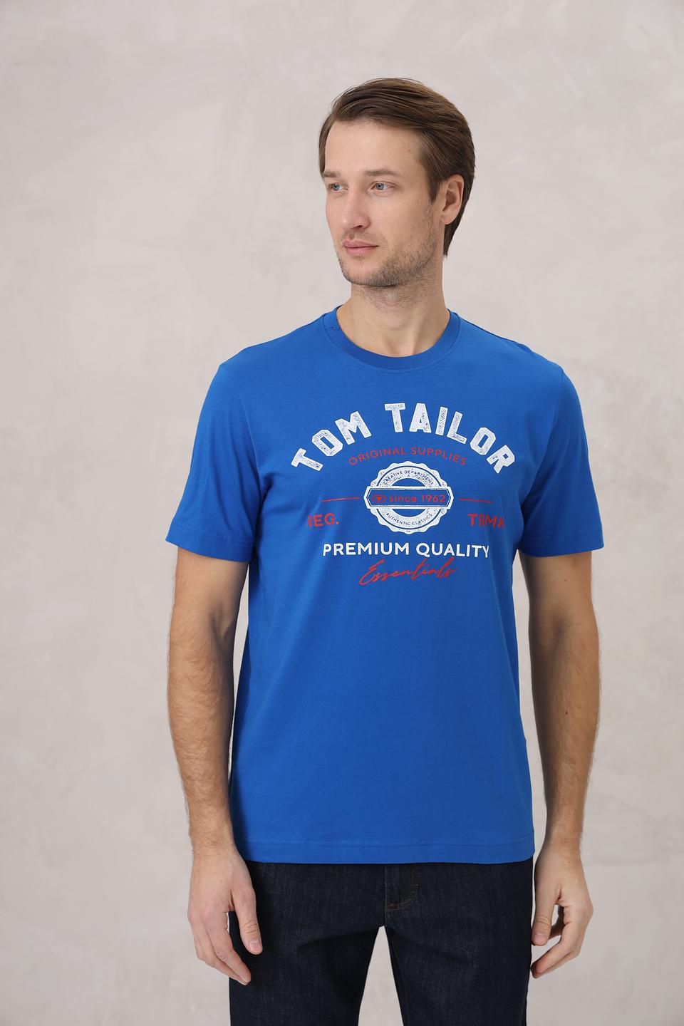 Футболка Tom Tailor синяя с логотипом