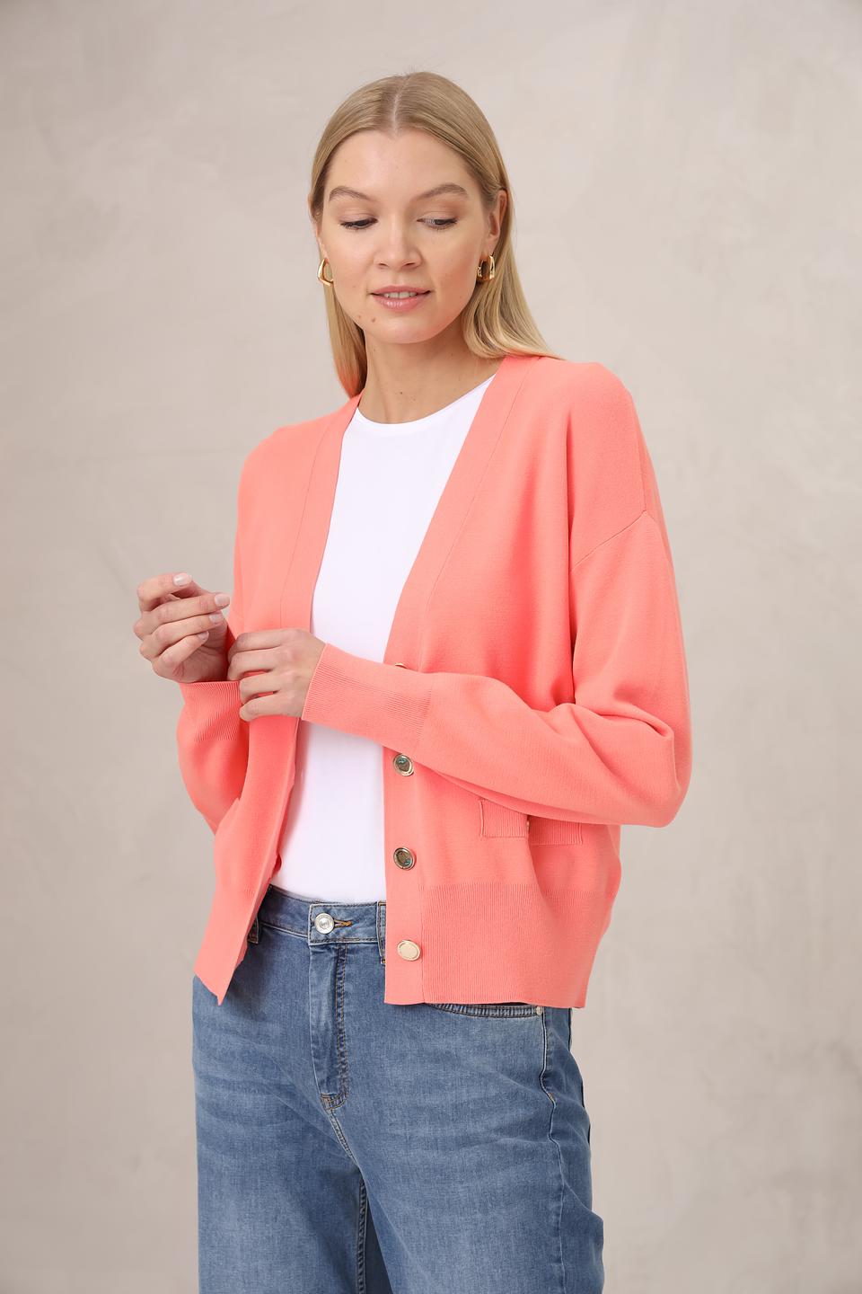 Кардиган Gerry Weber оранжевый с золотистыми пуговицами