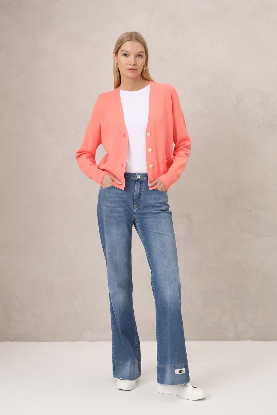 Кардиган Gerry Weber оранжевый с золотистыми пуговицами