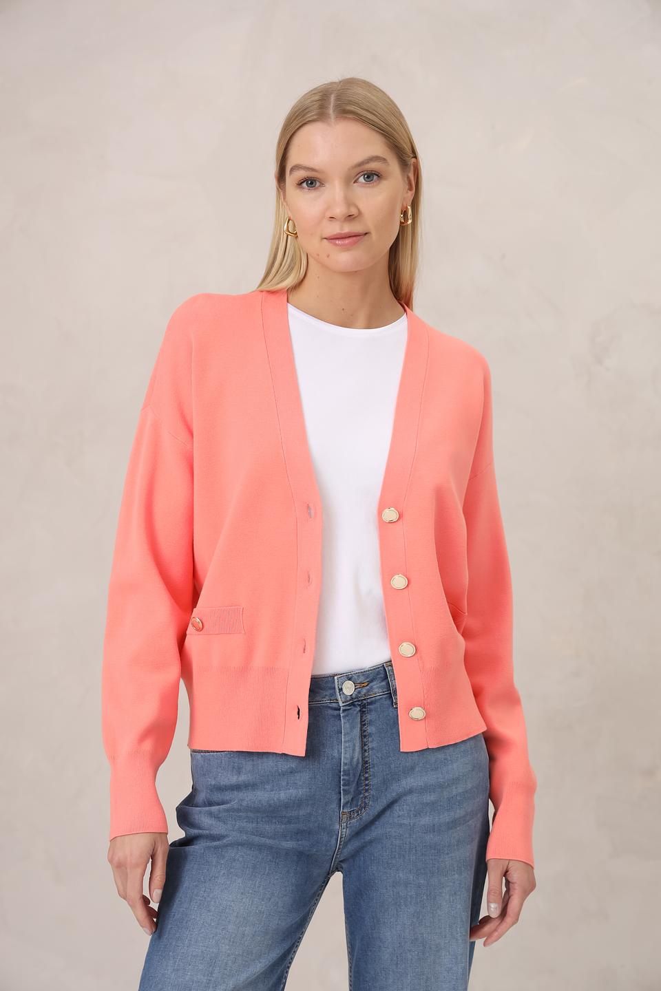 Кардиган Gerry Weber оранжевый с золотистыми пуговицами