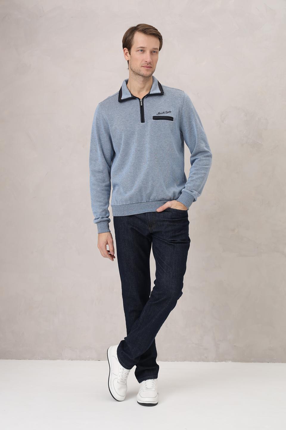 Джемпер Monte Carlo с молнией голубой