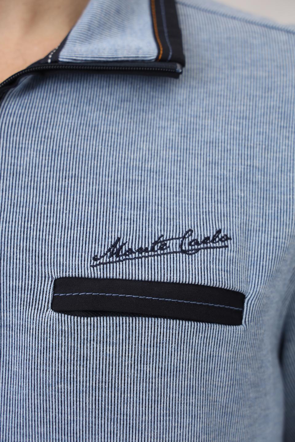 Джемпер Monte Carlo с молнией голубой