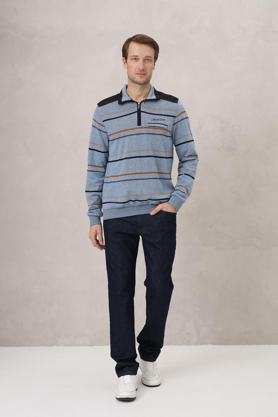 Джемпер Monte Carlo полосатый серый