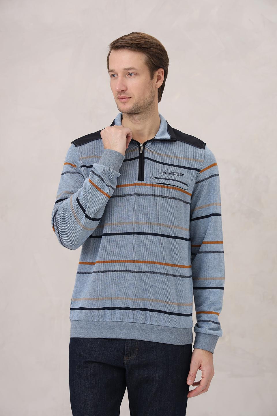 Джемпер Monte Carlo полосатый серый
