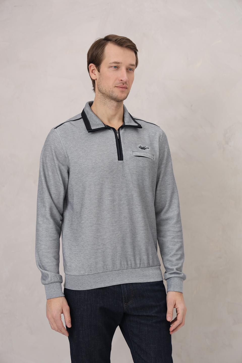Джемпер Monte Carlo серый с молнией