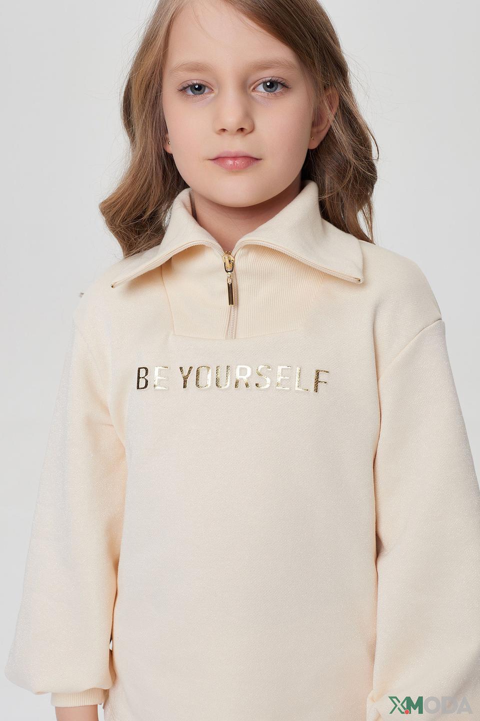 Джемпер Choupette для девочки, бежевый, с надписью