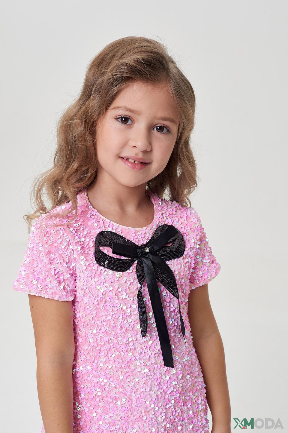 Платье Choupette дев. с пайетками розовое