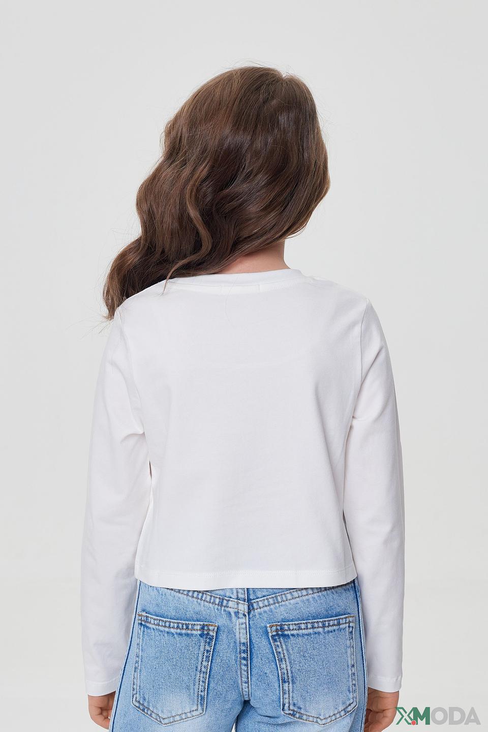 Белый лонгслив Choupette с золотистым принтом Creative