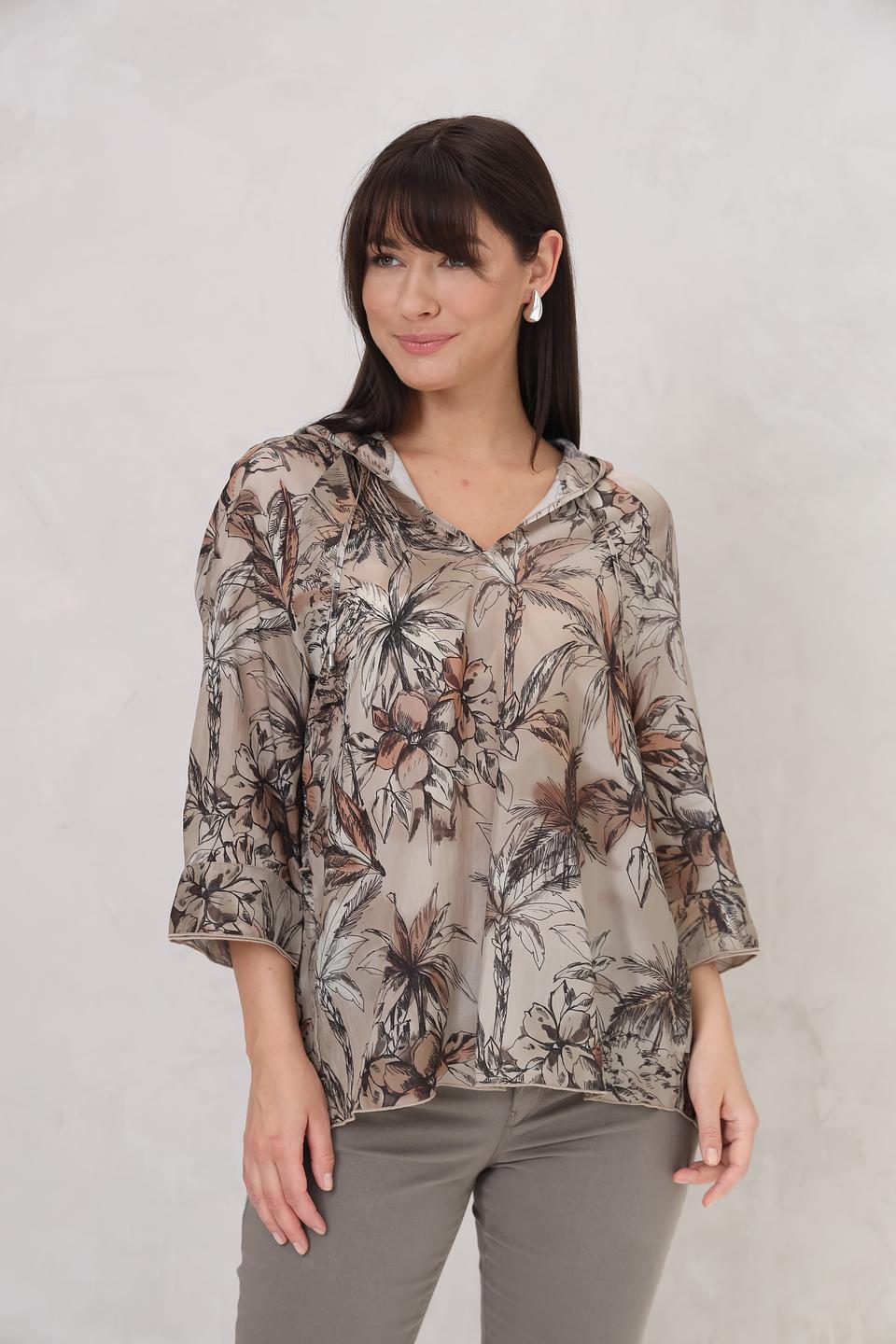 Блуза Margittes с капюшоном и принтом