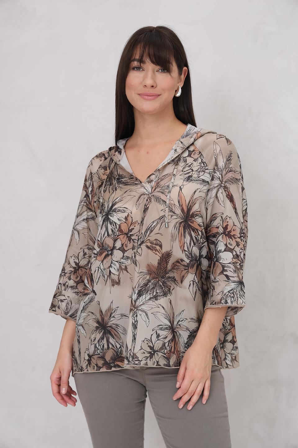 Блуза Margittes с капюшоном и принтом